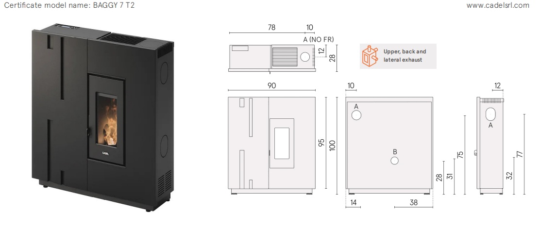 Granulinė krosnelė Baggy 7 (32kg bunkeris) – Paveikslėlis 6