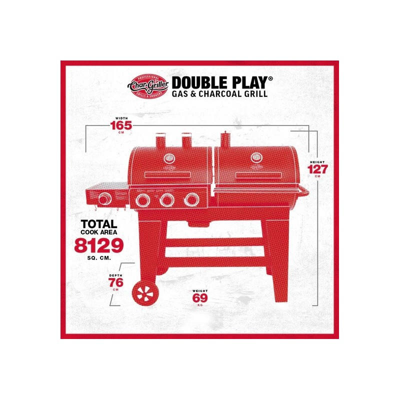 Anglinė-Dujinė kepsninė Char-Griller Double Play – Paveikslėlis 8