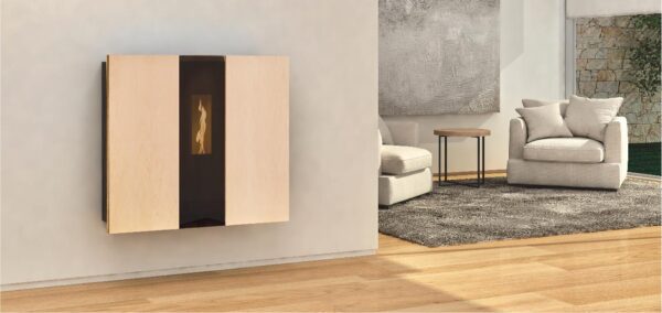 Granulinė krosnelė Miami 5,5kW šviesios spalvos, namuose
