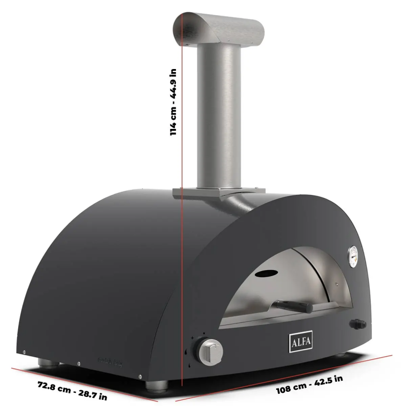 Hibridinė Picos Krosnis Alfa MODERNO 3 Pizze : Spalva - Ardesia Grey – Paveikslėlis 2