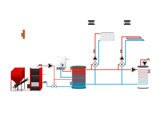 Dviejų vožtuvų valdiklis EU-i-2 Plus schema
