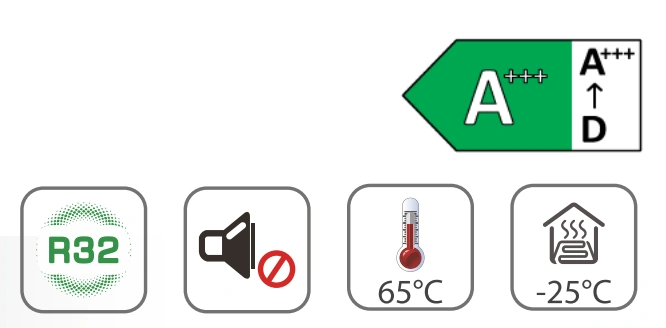 informacinės ikonos Midea M-THERMAL ARCTIC SPLIT