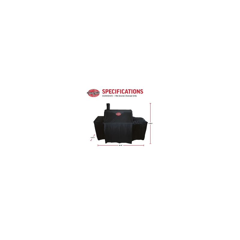 Kepsninės uždangalas Char-Griller Universal Barrel and Offset Smoker – Paveikslėlis 7