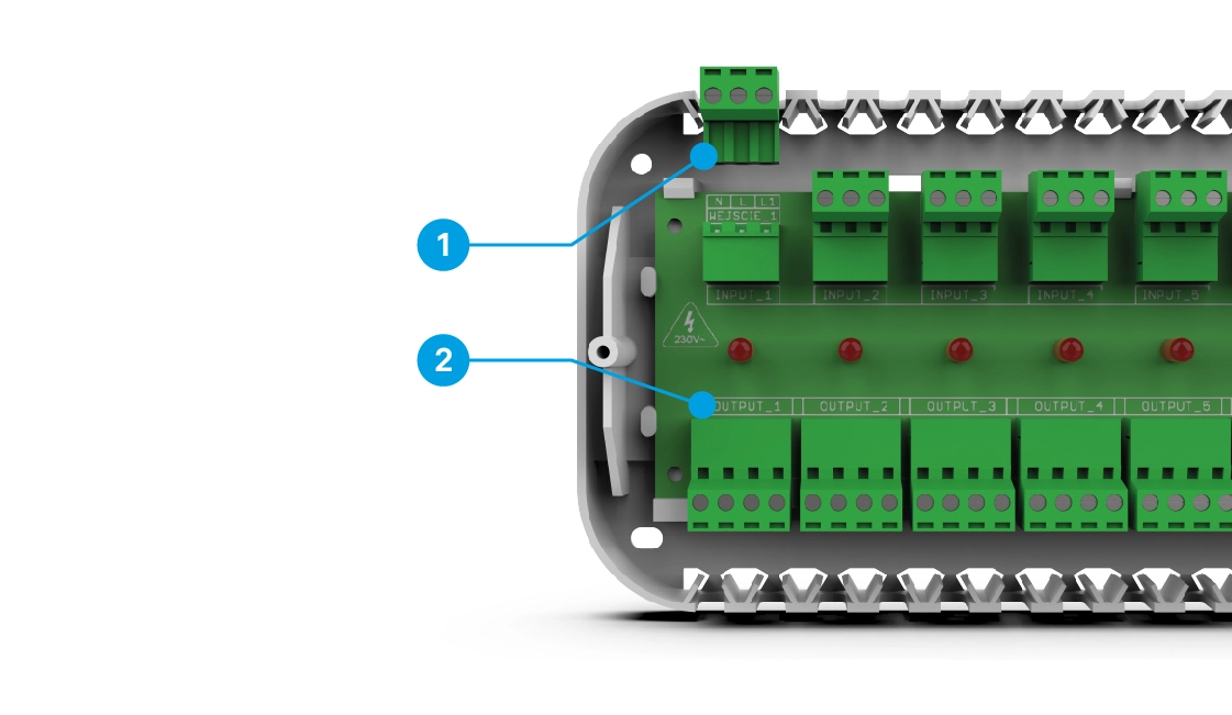 Valdiklis termostatinėms pavaroms EU-L-5s iš arti, skaičiukai