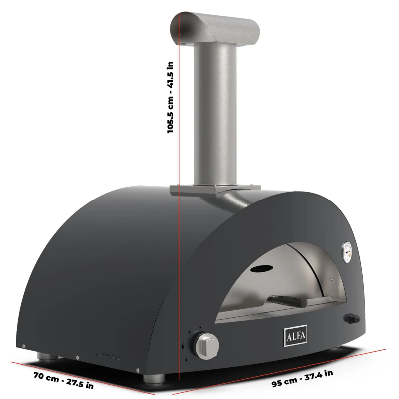 Malkinė Picos Krosnis Alfa - MODERNO 2 Pizze : Spalva - Ardesia Grey – Paveikslėlis 3