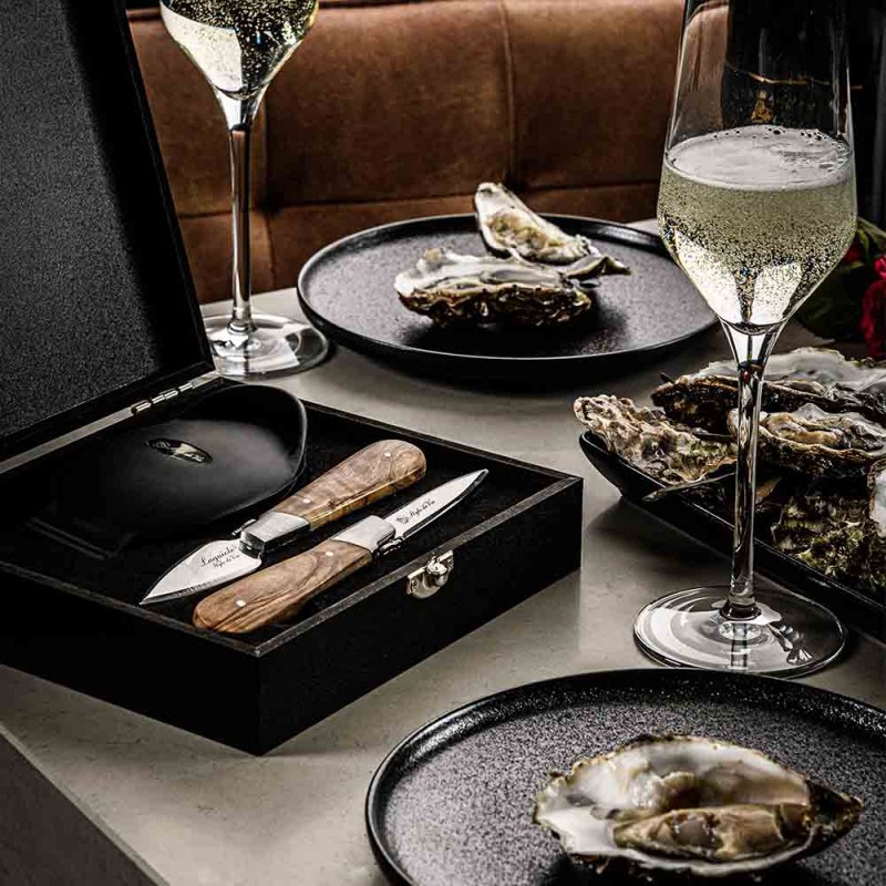 Austrių gliaudymo rinkinys Style De Vie Oyster set Olive wood – Paveikslėlis 4