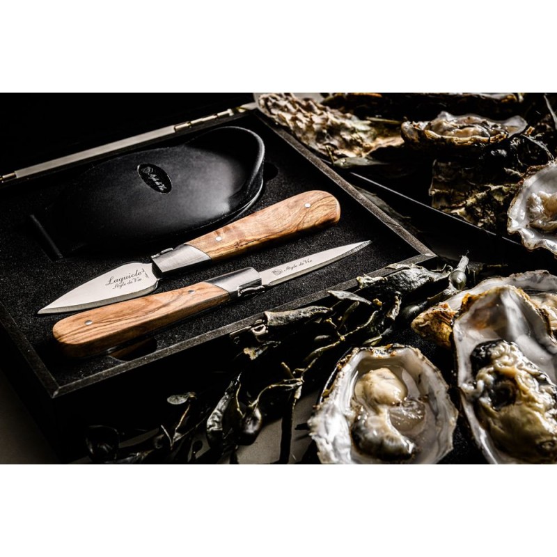 Austrių gliaudymo rinkinys Style De Vie Oyster set Olive wood – Paveikslėlis 6