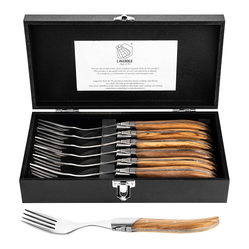 Steiko šakučių rinkinys Forged Luxury Line Olive Wood