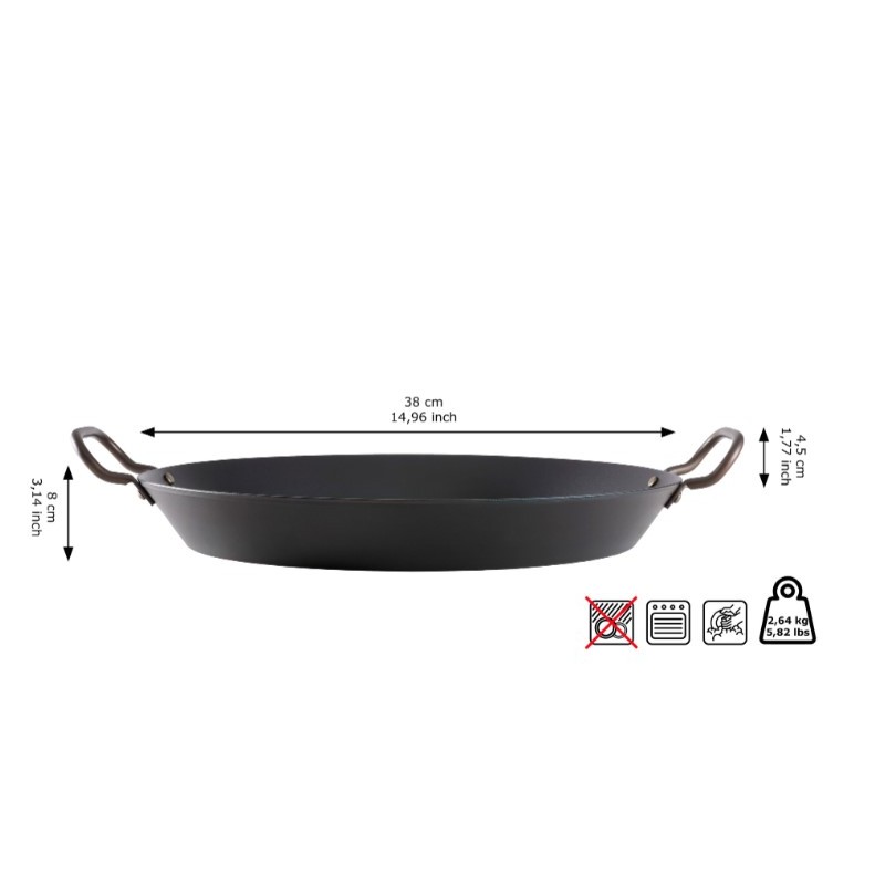 Anglies plieno paella keptuvė Skottsberg 38cm – Paveikslėlis 5