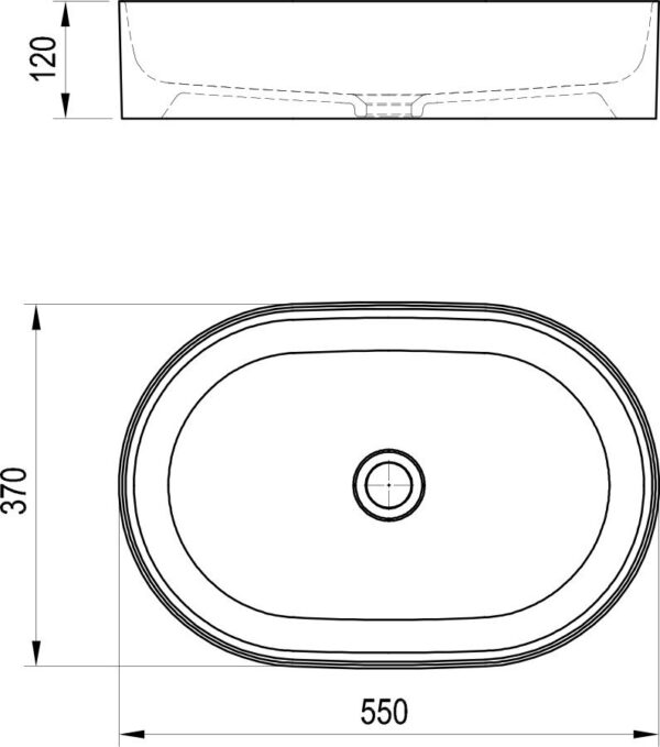 Keraminis praustuvas Ceramic Slim O išmatavimai