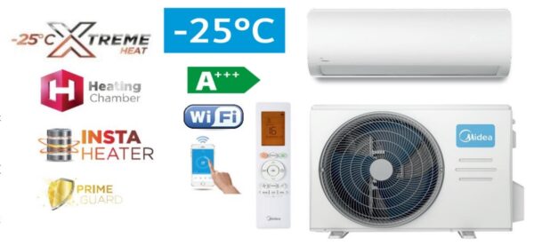 Oras-Oras Midea XTREME HEAT 3.5kW ypatybės