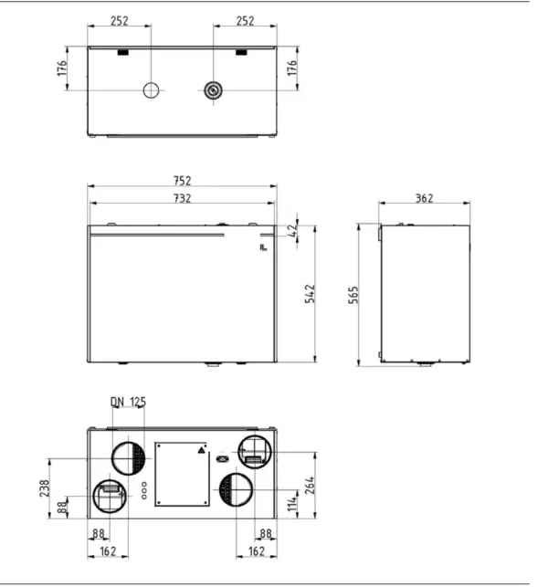 Rekuperatorius ZEHNDER Focus 250 Base ERV entalpinis - Image 3